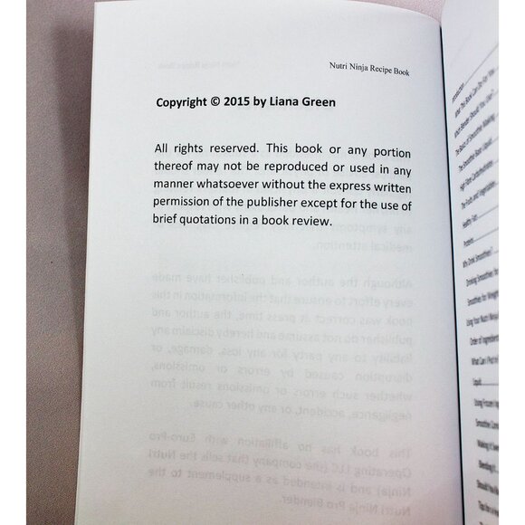 Nutri Ninja Recipe Book 70 Smoothie Recipes Liana Green 2015 Trade Paperback - Picture 4 of 7